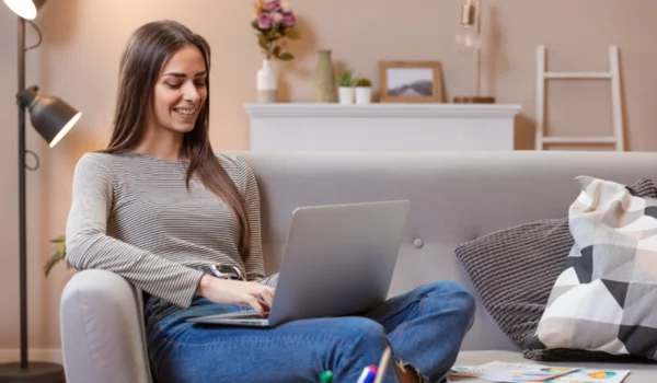 Girl Working on Laptop